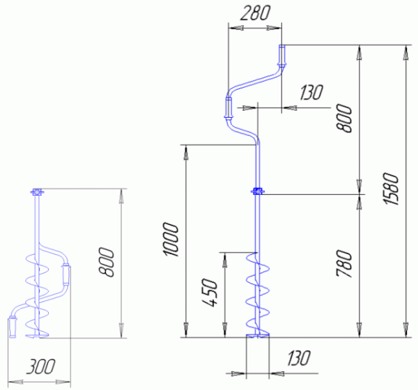 Льодобур Барнаульський Тонар дворучний ЛР-130Д