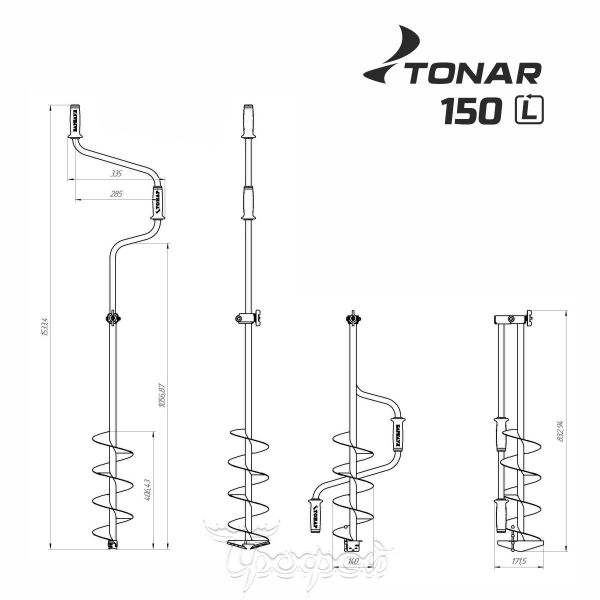 Ледобур Барнаульский Тонар двуручный ЛР-150Д