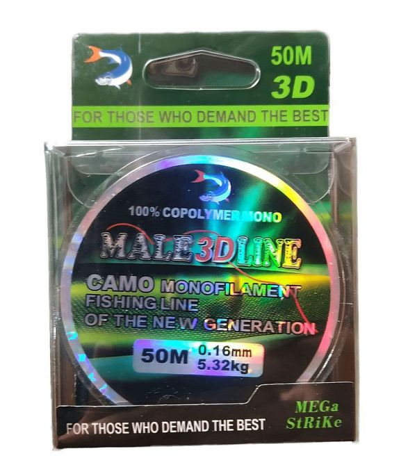 Жилка Megastrike Male 3D Line Camo - Що тоне - 100 метрів