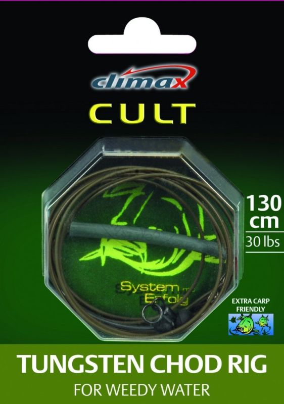 Лидкор Climax CULT Tungsten Chod Rig - Оснастка вольфрамовая - 130 см - Вольфрам - 30lb - Dark Olive