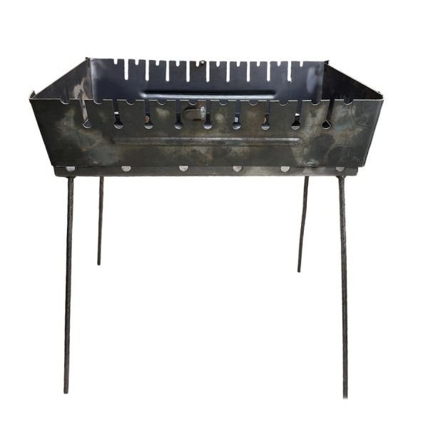 Мангал Чемодан - Раскладной - Со съёмными ножками - Сталь 2 мм - 56x35x16 см - На 10 шампуров