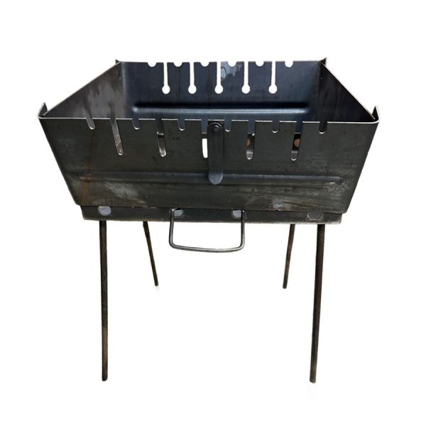 Мангал Валіза - Розкладний - Зі знімними ніжками - Сталь 2 мм - 37x35x16 см - На 6 шампурів