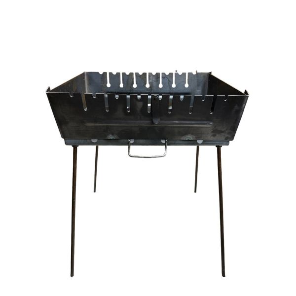 Мангал Чемодан - Раскладной - Со съёмными ножками - Сталь 2 мм - 47x35x16 см - На 8 шампуров