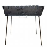 Мангал Огонёк - Раскладной - Со съёмными ножками - Сталь 3 мм - 55x28x15 см - На 10 шампуров