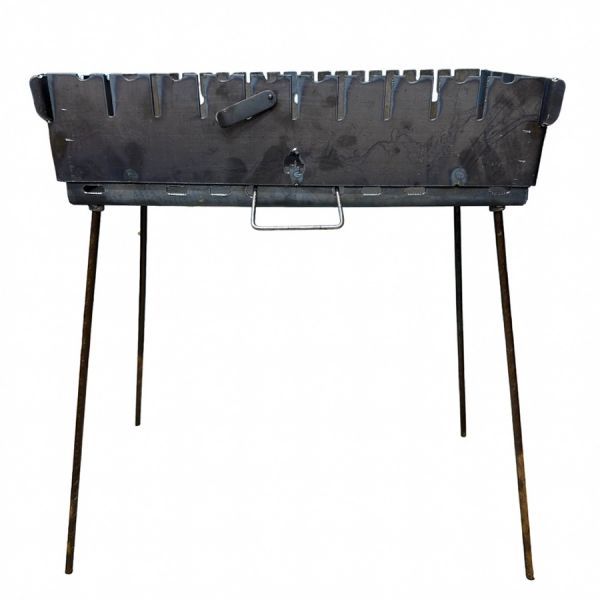 Мангал Огонёк - Раскладной - Со съёмными ножками - Сталь 3 мм - 55x28x15 см - На 10 шампуров