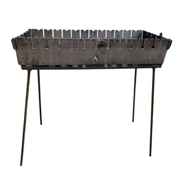 Мангал Огонёк - Раскладной - Со съёмными ножками - Сталь 3 мм - 64x28x15 см - На 12 шампуров