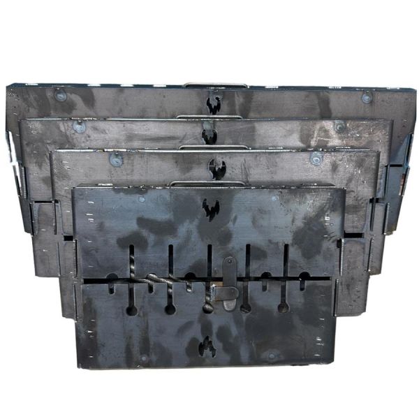 Мангал Огонёк - Раскладной - Со съёмными ножками - Сталь 3 мм - 55x28x15 см - На 10 шампуров