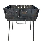 Мангал Огонёк - Раскладной - Со съёмными ножками - Сталь 3 мм - 35x27x15 см - На 6 шампуров