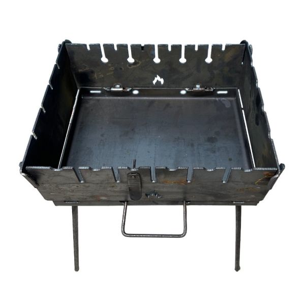 Мангал Вогник - Розкладний - Зі знімними ніжками - Сталь 3 мм - 35x27x15 см - На 6 шампурів