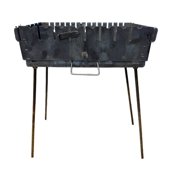 Мангал Огонёк - Раскладной - Со съёмными ножками - Сталь 3 мм - 44x28x15 см - На 8 шампуров