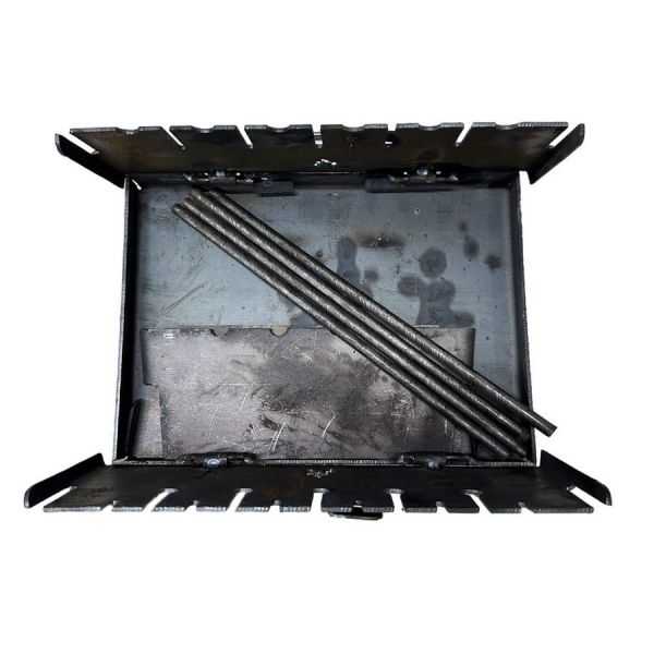 Мангал Огонёк - Раскладной - Со съёмными ножками - Сталь 3 мм - 44x28x15 см - На 8 шампуров