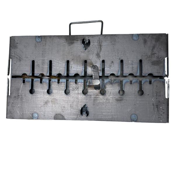 Мангал Огонёк - Раскладной - Со съёмными ножками - Сталь 3 мм - 44x28x15 см - На 8 шампуров