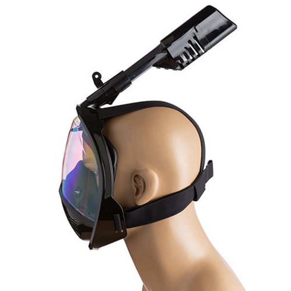 Маска для плавання - Повнолицева - Дзеркальна - M2068/SG8 - Розмір S/M - Чорний