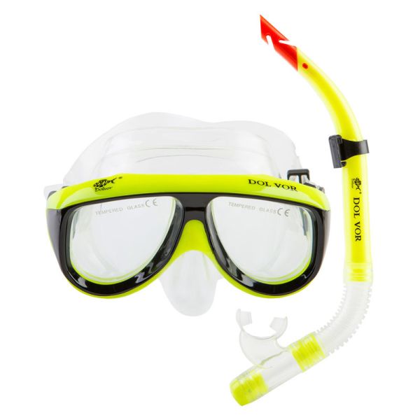 Маска и трубка Dolvor M213-1+SN52P - Комплект - Желтый