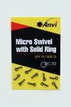 Микро-вертлюг с кольцом Anvi Micro Swivel with Solid Ring - Размер 12 - Черный - 10 шт/уп