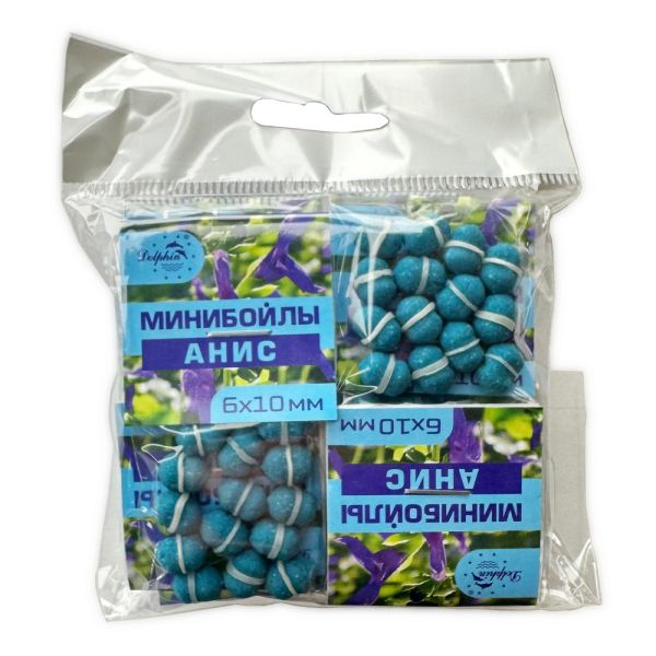 Мінібойли Dolphin - З гумкою - Тонучі - 6x10 мм - 14 шт/уп - Аніс