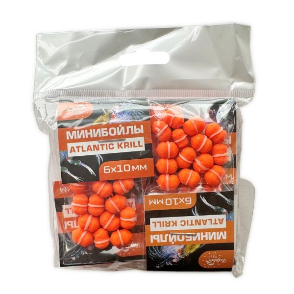 Мінібойли Dolphin - З гумкою - Тонучі - 6x10 мм - 14 шт/уп - Atlantic Krill