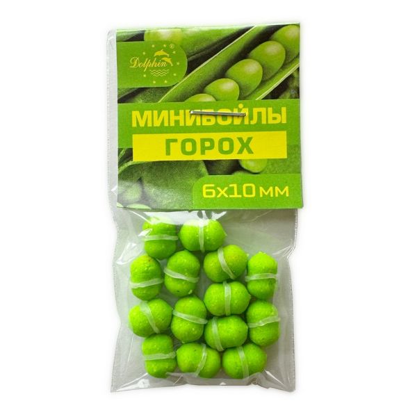 Мінібойли Dolphin - З гумкою - Тонучі - 6x10 мм - 14 шт/уп - Горох