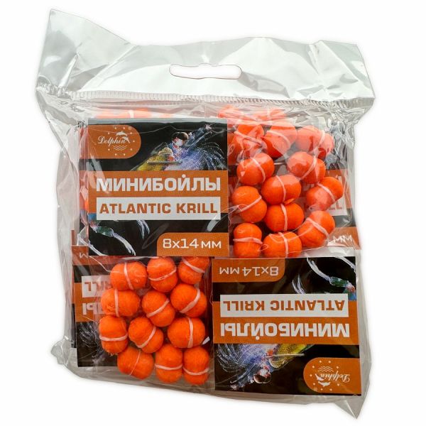 Мінібойли Dolphin - З гумкою - Тонучі - 8x14 мм - 12 шт/уп - Atlantic Krill