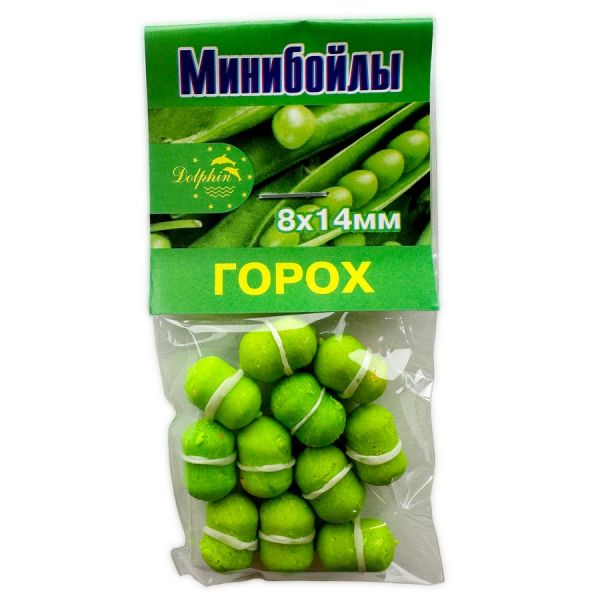 Мінібойли Dolphin - З гумкою - Тонучі - 8x14 мм - 12 шт/уп - Горох