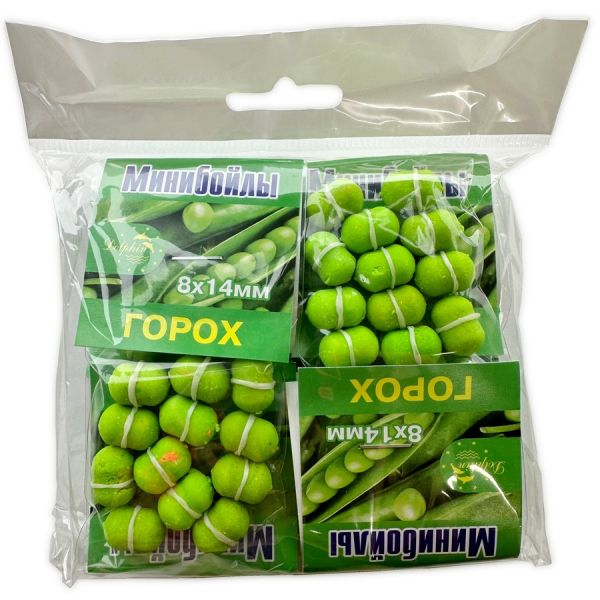 Мінібойли Dolphin - З гумкою - Тонучі - 8x14 мм - 12 шт/уп - Горох