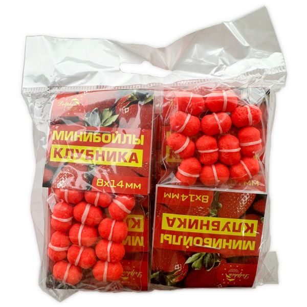 Минибойлы Dolphin - С резинкой - Тонущие - 8x14 мм - 12 шт/уп - Клубника