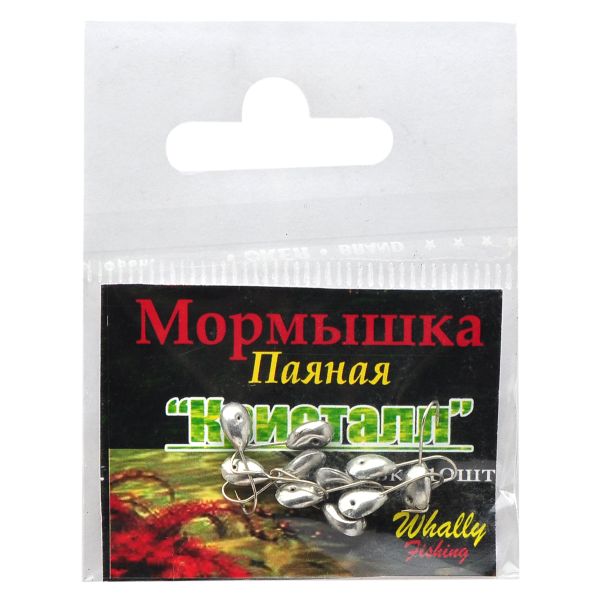 Мормышка Whally Fishing - Паяная Кристалл - Капля - Медь - 10 шт/уп