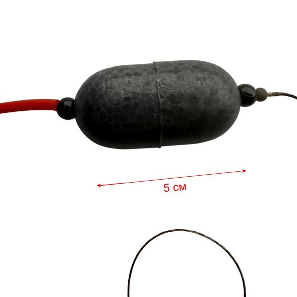 Монтаж для ловли сома Anvi №1 с безопасной клипсой, подводным поплавком и 1 крючком