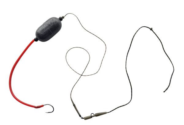 Монтаж для ловли сома Anvi №1 с безопасной клипсой, подводным поплавком и 1 крючком