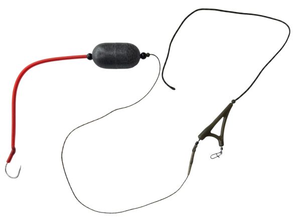 Монтаж для ловли сома Anvi №2 с противозакручивателем, подводным поплавком и 1 крючком