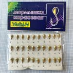 Мормышка карасевая для летнего кивка - YAGAN - №17 - Капля большая - 1.5 г - Ø6 мм - Крючок Kumho №17 - Золото