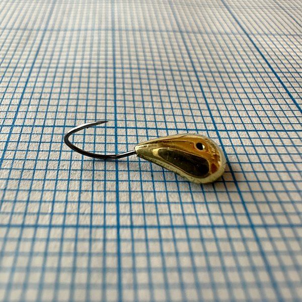 Мормышка карасевая для летнего кивка - YAGAN - №17 - Капля большая - 1.5 г - Ø6 мм - Крючок Kumho №17 - Золото