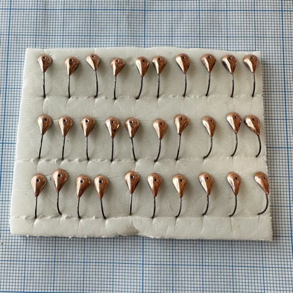 Мормишка карасева для літнього кивка - YAGAN - №18 - Уралка (обратка) - 0.6 г - Ø5 мм - Гачок Kumho №18 - Мідь