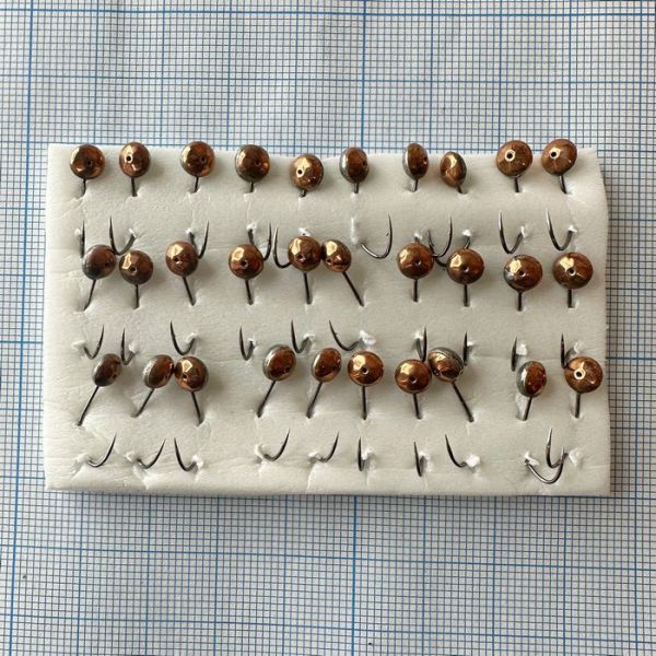 Мормишка карасева для літнього кивка - YAGAN - №22 - Вічко рифлене дрібне - 0.3 г - Ø4 мм - Гачок Kumho №22 - Мідь