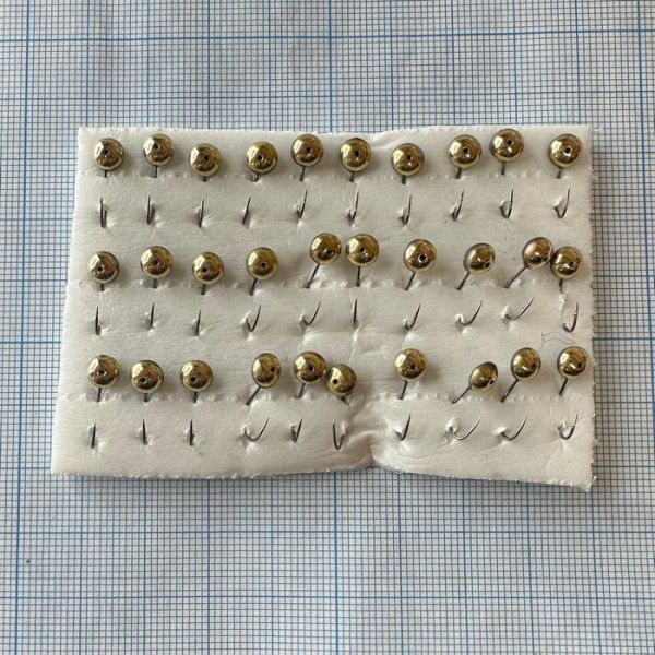 Мормышка карасевая для летнего кивка - YAGAN - №3 - Глазок мелкий - 0.5 г - Ø6 мм - Крючок Kumho №3 - Золото