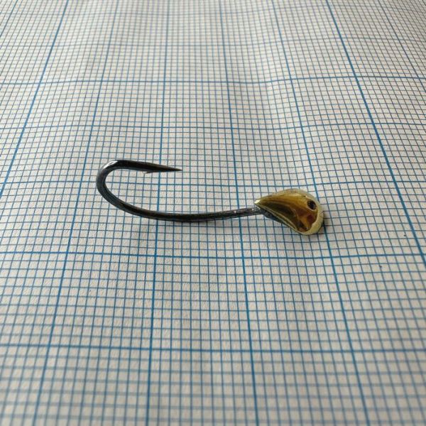 Мормишка корпова для літнього кивка - YAGAN - №11 - Крапля ребриста Велика - 1 г - Ø6 мм - Гачок Kumho №11 - Золото