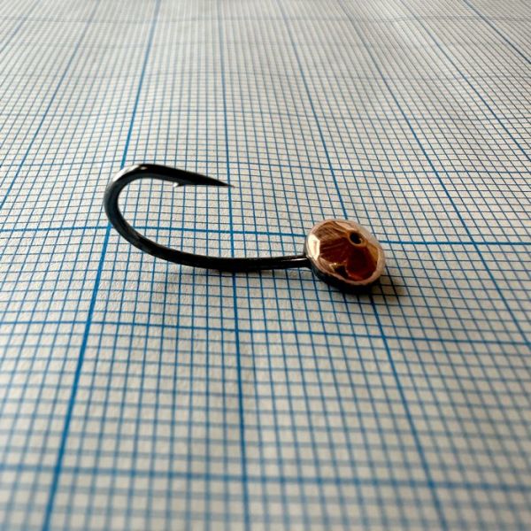 Мормишка корпова для літнього кивка - YAGAN - №23 - Кристал рифлений середній - 1.3 г - Ø6 мм - Гачок Kumho №23 - Мідь