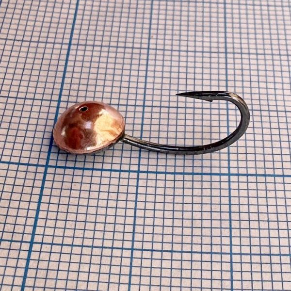 Мормишка корпова для літнього кивка - YAGAN - №6 - Вічко велике - 1.7 г - Ø8 мм - Гачок Kumho №6 - Мідь