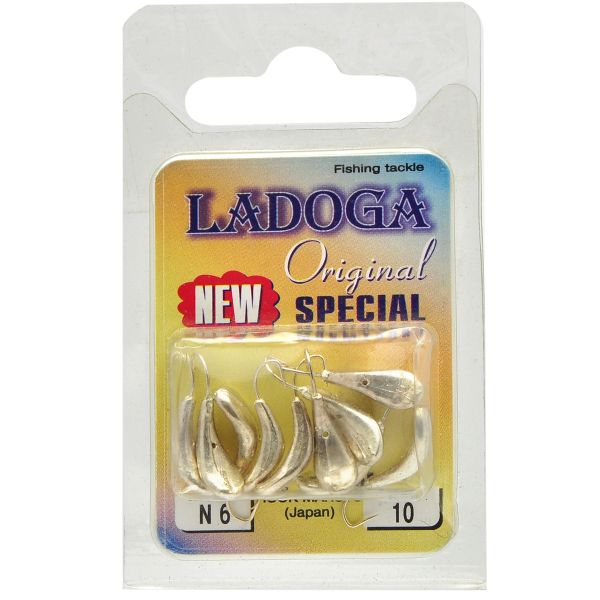 Мормишка Ladoga Уралка-перевертень з отвором - 1 г - Срібло - 10шт./уп