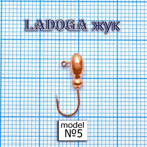 Мормишка Ladoga Жук з вушком - 0.6 г - Мідь - 10 шт./уп