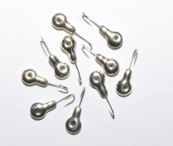 Мормишка "Полюс" №9 - Срібло - Груша - 0,3 г - 10 шт/уп