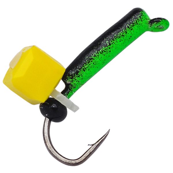 Мормышка Вольфрамовая Владимирская "Гвоздик с подвесным желтым кубиком" - 1,5 мм - 0,3 г - Цв.14 - Арт.507