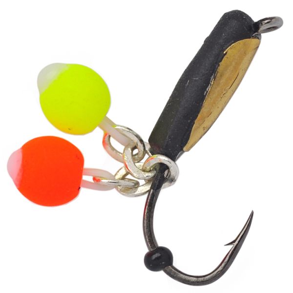 Мормышка Вольфрамовая Владимирская "Гвоздик с 2-мя шариками неон на цепочке" з/к - 2 мм - 0,5 г - Арт.396