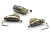 Мормышка Вольфрам Долька Чеснока с камнем - Темное серебро - 10 шт./уп