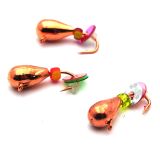 Мормышка Вольфрам Капля с бисером - Медь - 10 шт./уп