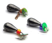 Мормышка Вольфрам Капля с бисером - Никель - 10шт./уп