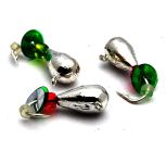 Мормышка Вольфрам Капля с бисером - Светлое серебро - 10шт./уп