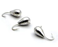 Мормышка Вольфрам Капля - Светлое серебро - 10 шт./уп