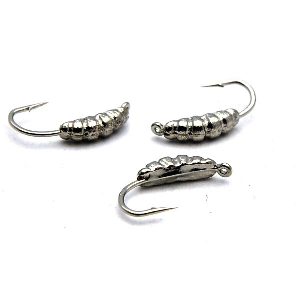 Мормышка Вольфрам Личинка - Светлое серебро