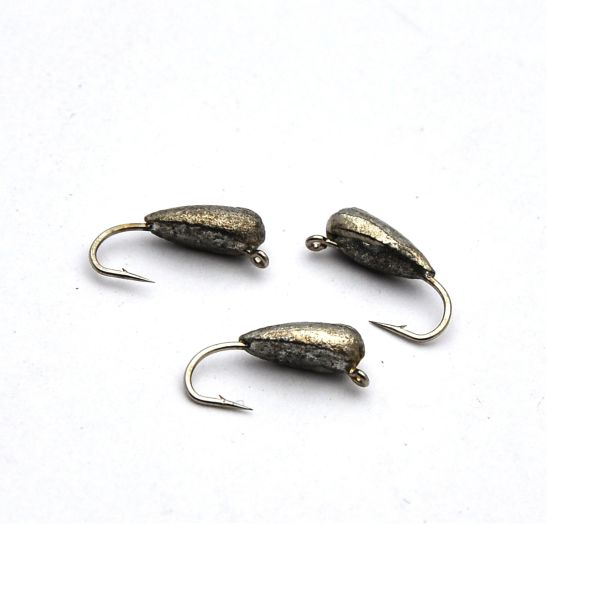 Мормишка Вольфрам Пів Краплі - Темне срібло - 10 шт./уп